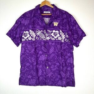 Tommy Bahama Washington Huskies Tropical Silk Button Down Shirt